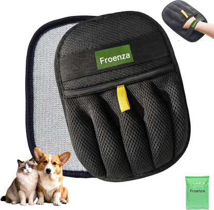 Pet Hair Removal Glove for Dogs & Cats- Upgraded 10mm Thickened Electrostatic Magic Brush- Pet Hair Remover Glove for Couch, Furniture, Clothes, Car & Carpet, Reusable Pet Hair Removal Tool