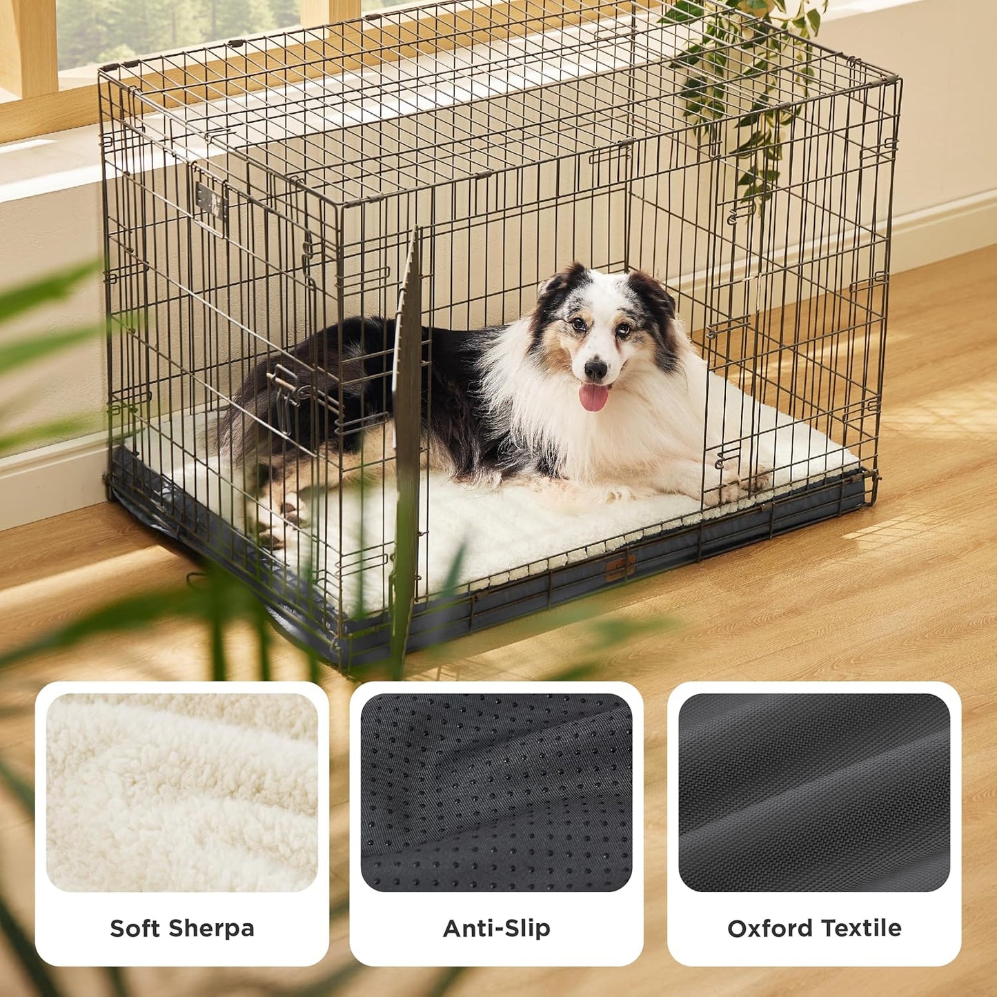 Bedsure Dog Beds Large Sized Dog - Comfy Flat Pet Beds with Removable Washable Cover, Orthopedic Egg Crate Foam Puppy Mat, Suitable for Pet Up to 65 lbs