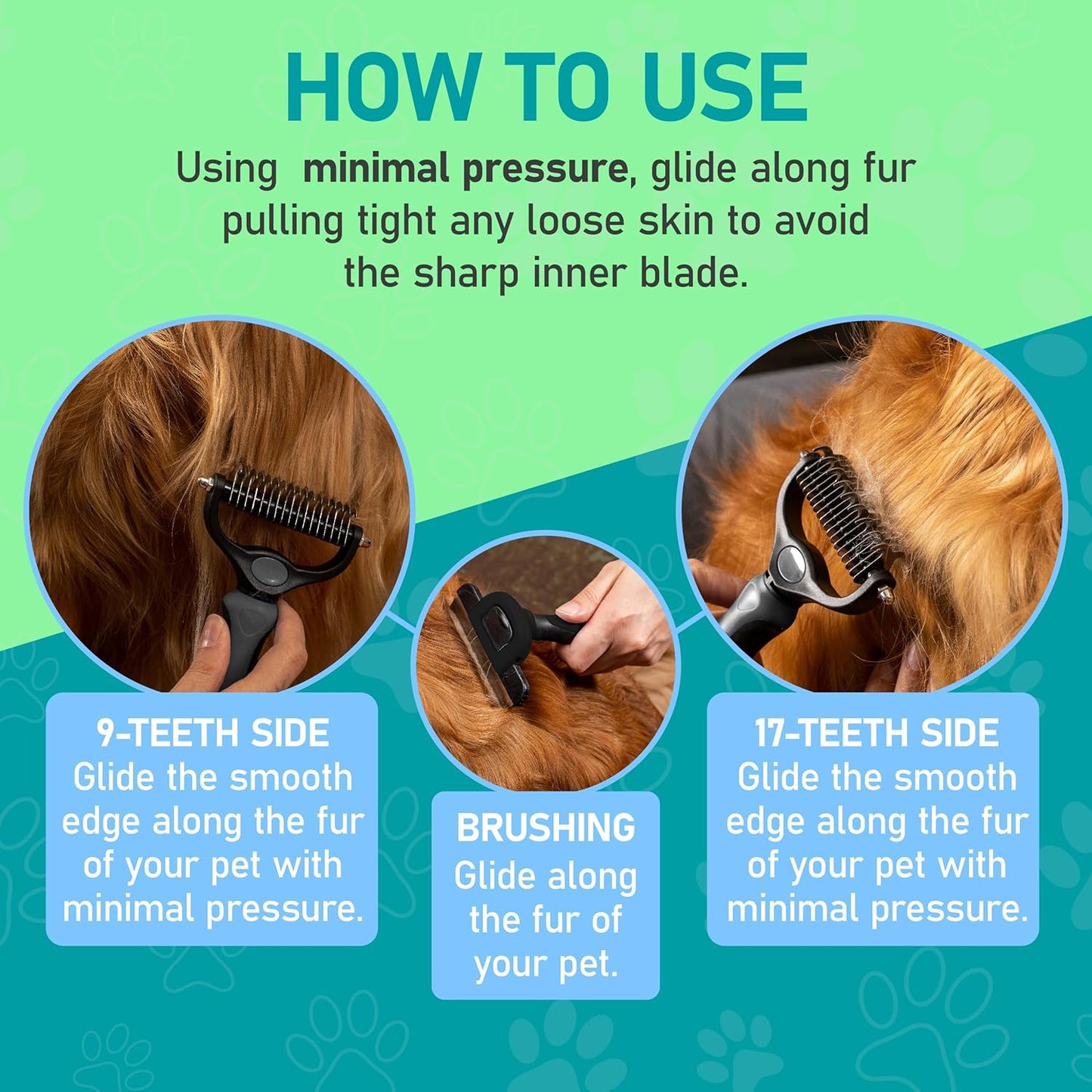 Maxpower Planet Dog Rake and Dog Hair Brush - Gently Removes Loose Undercoat, Mats and Tangled - Deshedding Grooming Tool for Dogs & Cats - Self Cleaning Slicker Brush - All Hair Types