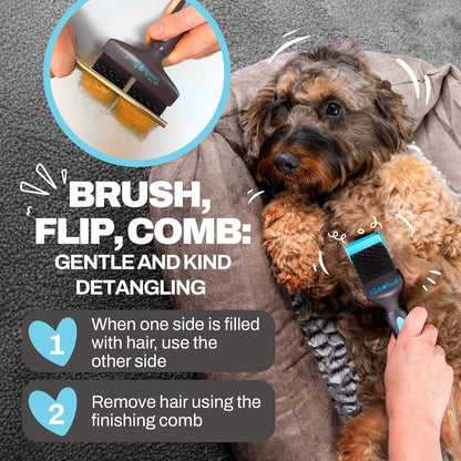 Slicker Brush for Dogs, Single Head Dog Hair Brushes, Flexible Head Slicker for Dogs, Poodle, Labradoodle, Sheepadoodle, Tangle-Free Grooming, Healthy & Shiny Coat Pet Brushes