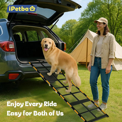 Dog Ramp for Bed & Couch for Small & Medium Dogs - Joint-Friendly, Anti-Slip, Adjustable, Odor-Free, Up to 70 lbs