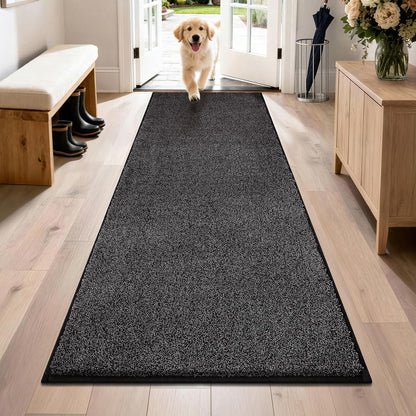 PURRUGS Dirt Trapping Door Mat 20" x 31.5", Non-Slip Machine Washable Entryway Rug, Dog Doormat, Indoor Front Door Mat, Super Absorbent Entry Rug for Muddy Shoes & Paws, Bluish Grey-Black