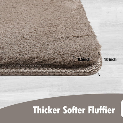 PURE ERA Carpet Stair Treads Ultra Plush 9.5" X 30"Soft Bullnose Indoor Stair Protectors Pet-Friendly Non-Slip Skid Resistant Tape Free Washable Reusable(14 Pieces, Cream Gray)
