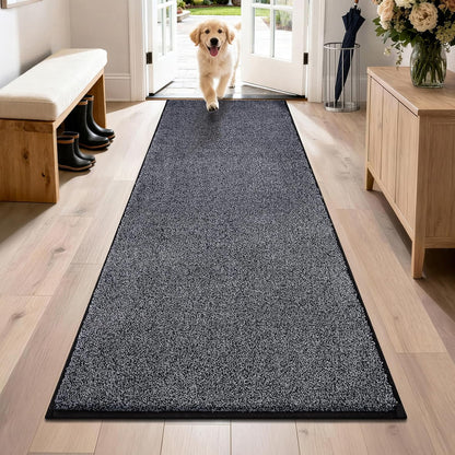 PURRUGS Dirt Trapping Door Mat 20" x 31.5", Non-Slip Machine Washable Entryway Rug, Dog Doormat, Indoor Front Door Mat, Super Absorbent Entry Rug for Muddy Shoes & Paws, Bluish Grey-Black