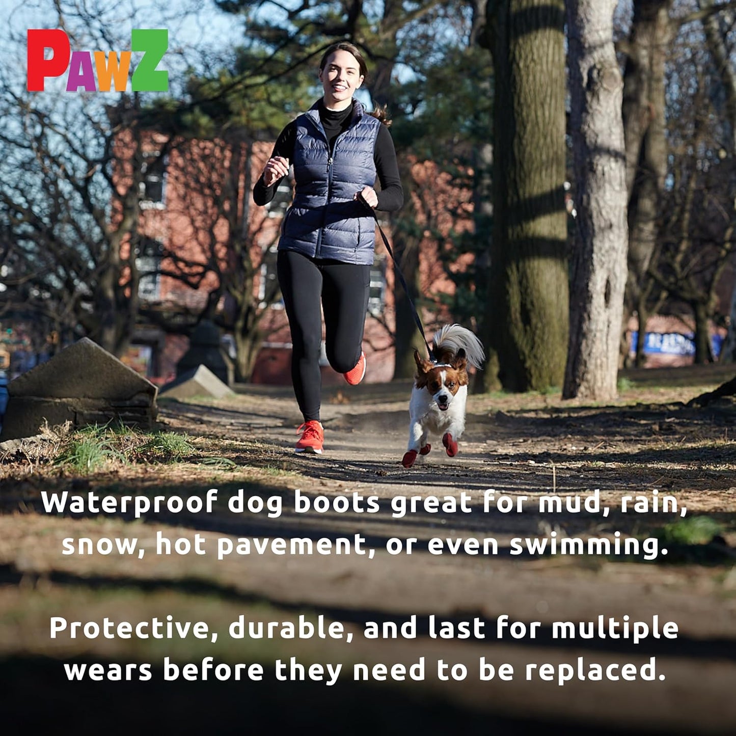 PawZ Rubber Dog Boots for Large Paws - All-Weather Waterproof Dog Shoes, Anti-Slip Traction for Rain, Snow, Mud & Hot Pavement - Pull-On Dog Booties, Purple - Large (3"- 4") - Pack of 24