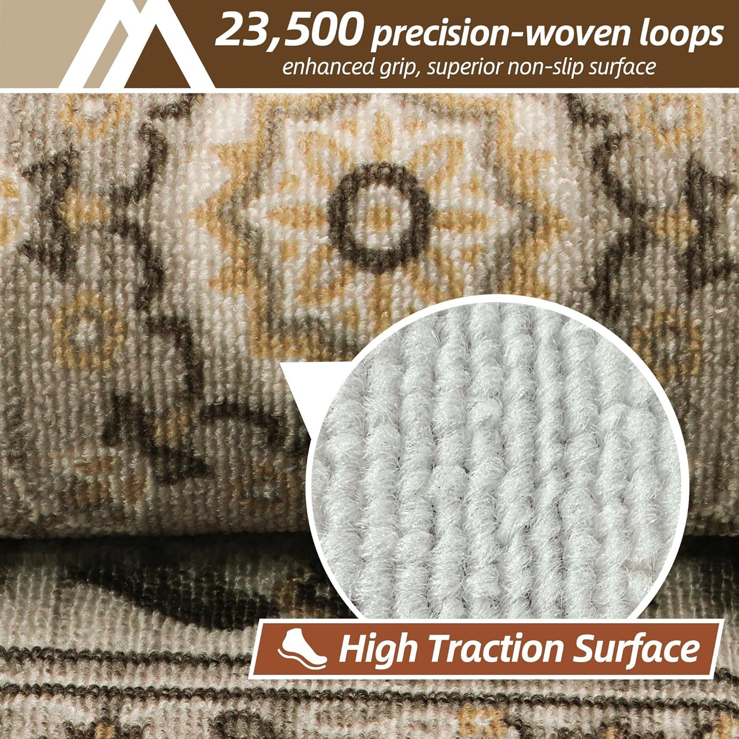 COSY HOMEER-Stair-Treads-for-Wooden-Steps Washable Indoor Stair Treads Non Slip 8" X 30" Soft Stair Carpet Treads Reusable Peel and Stick Stair Runner Rug for Kids, Elders and Pets 15pcs