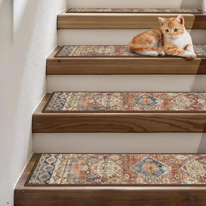 sarben Non Slip Stair Treads for Wooden Steps 15PCS - 8"x30" Indoor Safety Carpet, Edging Mats with TPE Adhesive Backing, Pet and Elderly Friendly Stair Rugs (Taupe) - Colors A