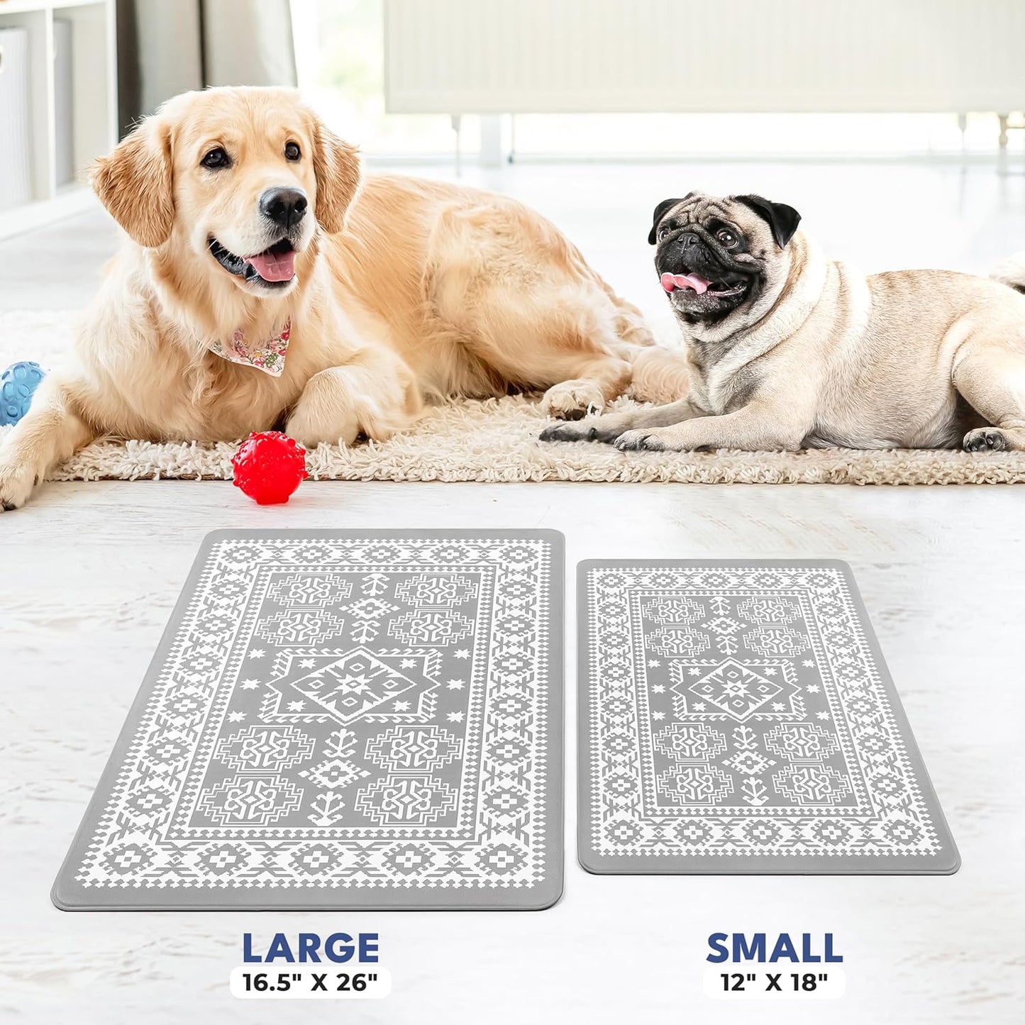 NALALAS Dog Mat for Food and Water, Cat Feeding Mat | Waterproof Dog Bowl Mat | Non-Slip Pet Food Mat for Floors | Pet Mats for Food and Water | Easy to Clean