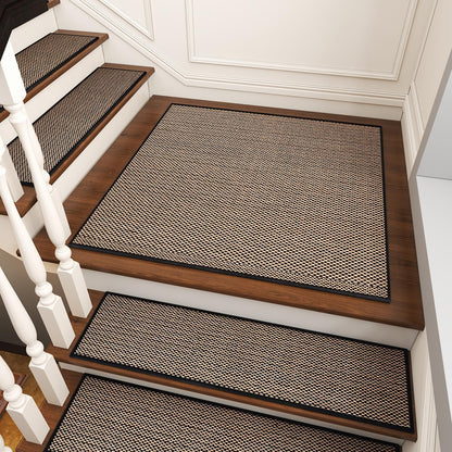 PADOOR Non Slip Stair-Treads,Rubber Backing Stair-Runners for Wooden Steps,15PCS Residue Free Carpet Stair Treads for Kids and Dogs 8"x30" Beige