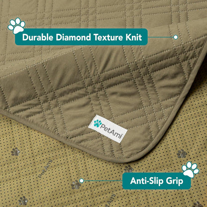 PetAmi Waterproof Couch Cover for Dogs, Reversible Furniture Cover Sofa Protector for Pet Cat Bed, Washable Blanket Dog Cover for Couch Seat, 52x82 Gray