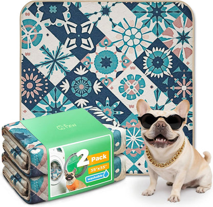FXW Washable Pee Pads for Dogs, Puppy Pads with Super Absorbent, Specifically Designed for FXW Rollick/Homeplus 24inch 6 Panels Dog Playpen, 39" x 63" Rectangle, Khaki, 1 Pack