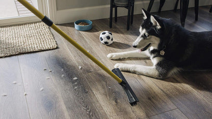 FURemover Pet Hair Removal Rubber Broom, 58" Telescopic Handle