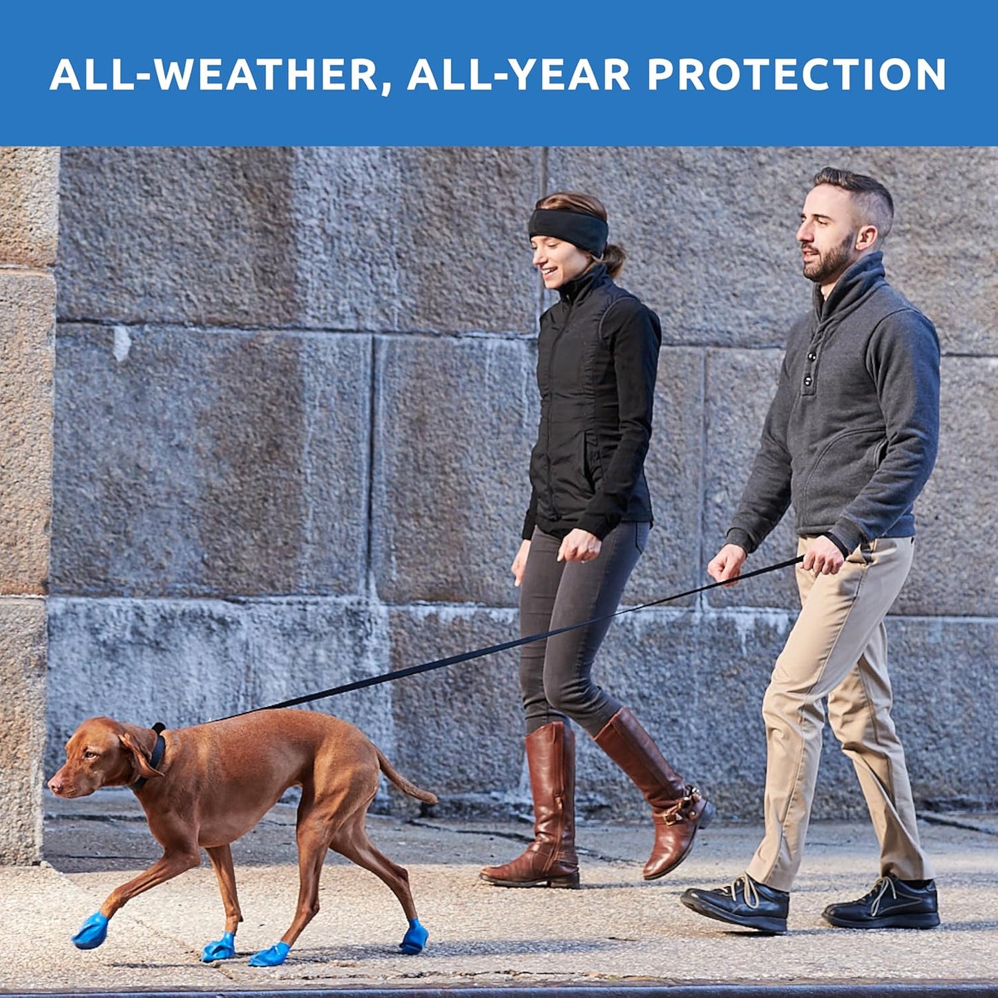 PawZ Rubber Dog Boots for Large Paws - All-Weather Waterproof Dog Shoes, Anti-Slip Traction for Rain, Snow, Mud & Hot Pavement - Pull-On Dog Booties, Purple - Large (3"- 4") - Pack of 24