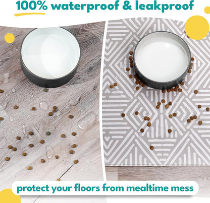 NALALAS Dog Mat for Food and Water, Cat Feeding Mat | Waterproof Dog Bowl Mat | Non-Slip Pet Food Mat for Floors | Pet Mats for Food and Water | Easy to Clean