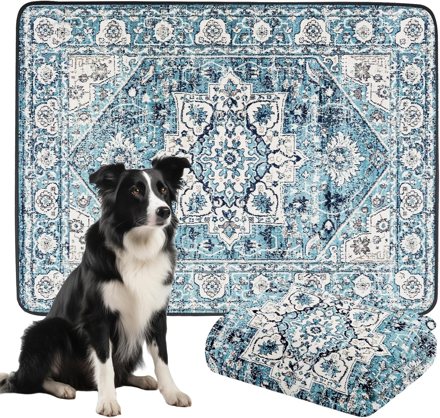 Dogcator Washable Pee Pads for Dogs, 2 Pack Reusable Puppy Training Pads. 36''x48'' Super Absorbent Dog Rugs, Non-Slip and Leakproof Pee Mat for Dogs, Whelping Pads for Crates and Floors