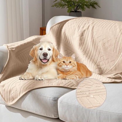 Waterproof Couch Cover, Reversible, Pet-Friendly, Washable and Anti-Slip Couch Covers for Sofa Protection with 3 Cushions, Sofa Slipcovers for Dogs and Cats (71×118in/Brown)