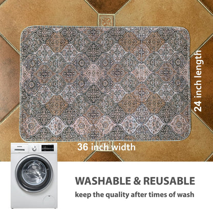 nunubaby Washable Pee Pads for Dogs, Stylish, Non-Slip and Leak-Proof Pee Pads. Reusable Potty Pads for Dogs for Crates and Floors.(Beige/Multi, 24" x48" )