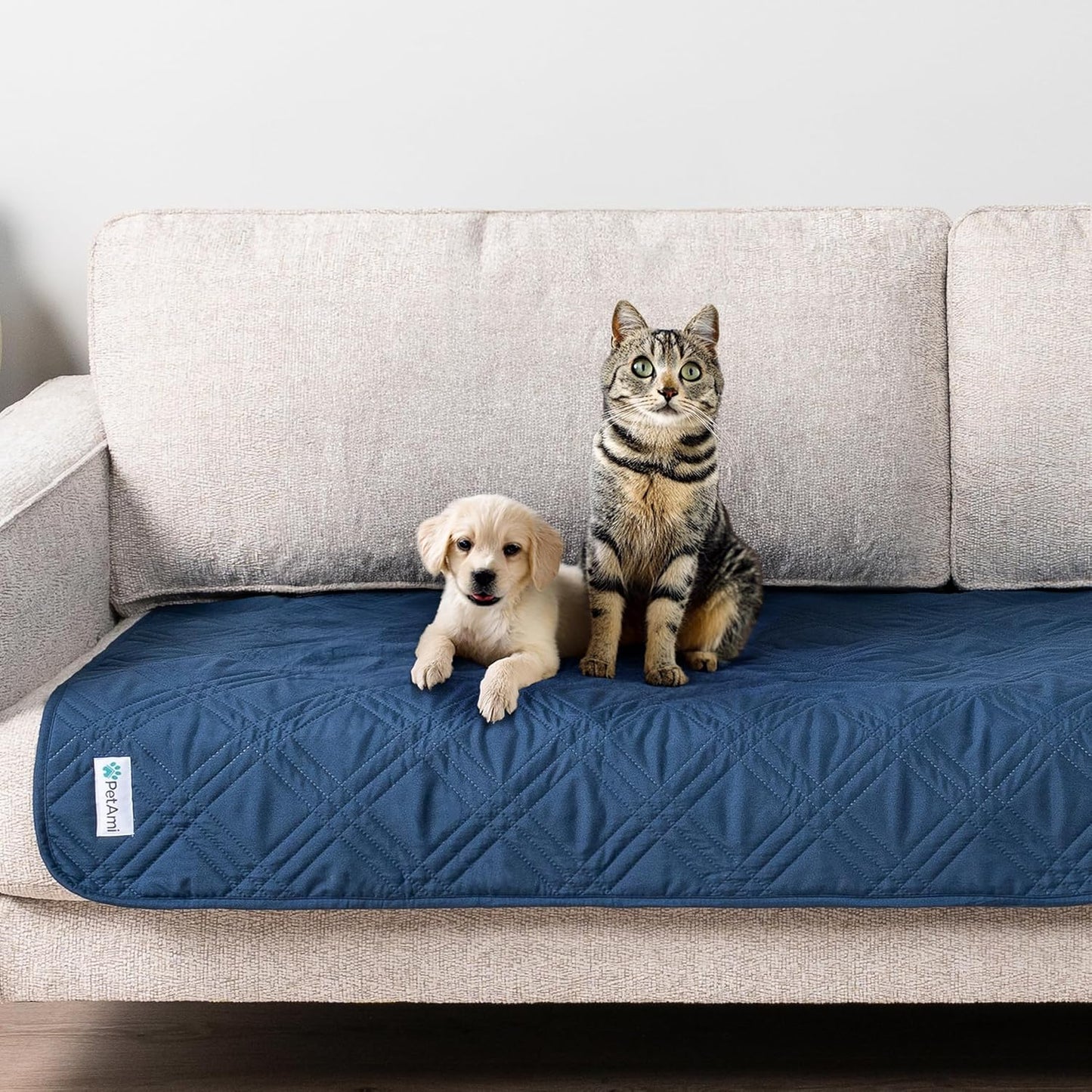 PetAmi Waterproof Couch Cover for Dogs, Reversible Furniture Cover Sofa Protector for Pet Cat Bed, Washable Blanket Dog Cover for Couch Seat, 52x82 Gray