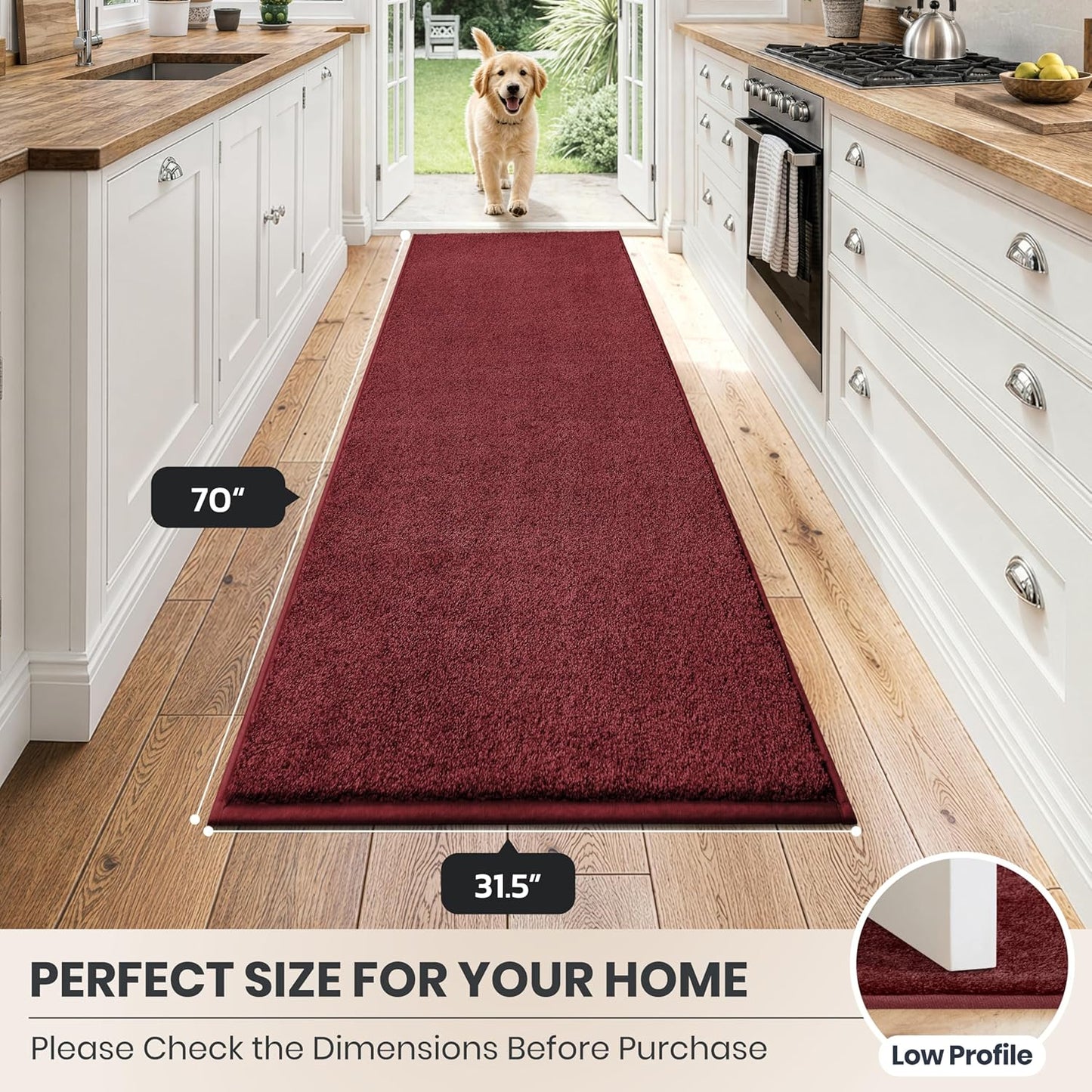 PURRUGS Dirt Trapping Door Mat 20" x 31.5", Non-Slip Machine Washable Entryway Rug, Dog Doormat, Indoor Front Door Mat, Super Absorbent Entry Rug for Muddy Shoes & Paws, Bluish Grey-Black