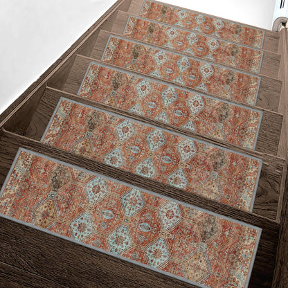 sarben Non Slip Stair Treads for Wooden Steps 15PCS - 8"x30" Indoor Safety Carpet, Edging Mats with TPE Adhesive Backing, Pet and Elderly Friendly Stair Rugs (Taupe) - Colors A