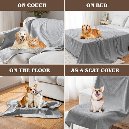 Waterproof Couch Cover, Reversible, Pet-Friendly, Washable and Anti-Slip Couch Covers for Sofa Protection with 3 Cushions, Sofa Slipcovers for Dogs and Cats (71×118in/Brown)