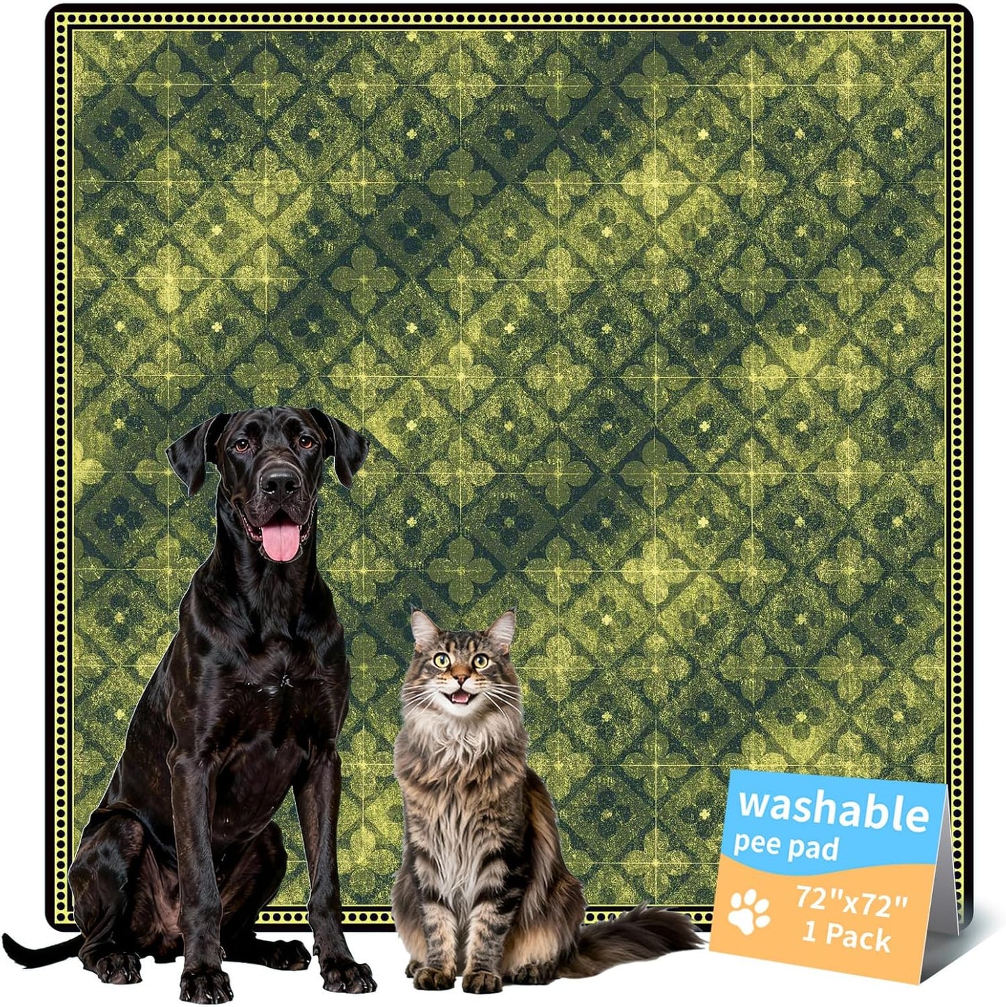 Washable Pee Pads for Dogs, Reusable Puppy Potty Training Pads, Ultra-Absorbent Thick Waterproof Leak-Proof Non-Slip Pads & Mat for Crate, Playpen, Floor, Whelping & Housebreaking , 2 Pack 18"x24"