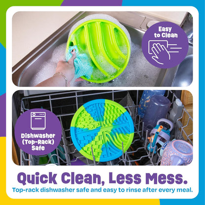 Brightkins Circle Slow Feeder and Lick Mat, Outdoor Puzzle Board, Interactive Dog Toys, Dog Birthday, Enrichment Bowls, Puppy Teething and Chewing, Stimulating Automatic Feeder
