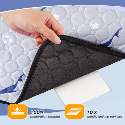 WanpeeGoo Washable Pee Pads for Dogs, 2Pack Reusable Puppy Pads, Super Absorbent & Leakproof Dog Pads, Anti-Slip Dog Pee Pads for Puppy Training & Incontinence, Feather Pattern 36"x41"