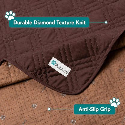 PetAmi Waterproof Couch Cover for Dogs, Reversible Furniture Cover Sofa Protector for Pet Cat Bed, Washable Blanket Dog Cover for Couch Seat, 52x82 Gray