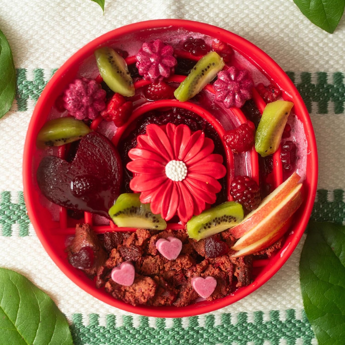 Should We Go? Slow Feeder for Dogs & Puppies, The Slowdown Bowl Silicone Slow Eating, Modern Lick Mat Design, Reduces Gulping, Fits 2 Cups, 7.5” Across x 1.5” Tall, Mealtime Challenge, Medium-Blush