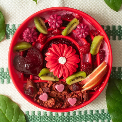 Should We Go? Slow Feeder for Dogs & Puppies, The Slowdown Bowl Silicone Slow Eating, Modern Lick Mat Design, Reduces Gulping, Fits 2 Cups, 7.5” Across x 1.5” Tall, Mealtime Challenge, Medium-Blush