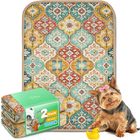 FXW Washable Pee Pads for Dogs, Puppy Pads with Super Absorbent, Specifically Designed for FXW Rollick/Homeplus 24inch 6 Panels Dog Playpen, 39" x 63" Rectangle, Khaki, 1 Pack