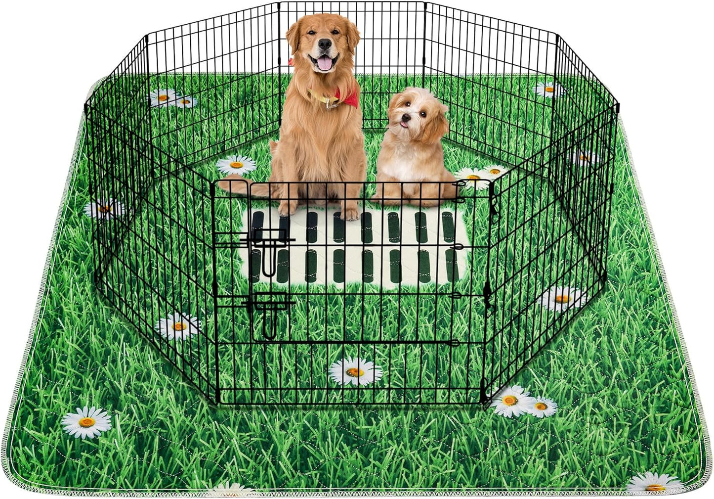 Aitmexcn Washable Puppy Dog Pee Pad, 2PCS 100% Waterproof Whelping Training Mat for Puppy/Senior Dog, Fast Drying Reusable Puppy Pads for Indoor, Outdoor and Car Travel- 24'' x 36''