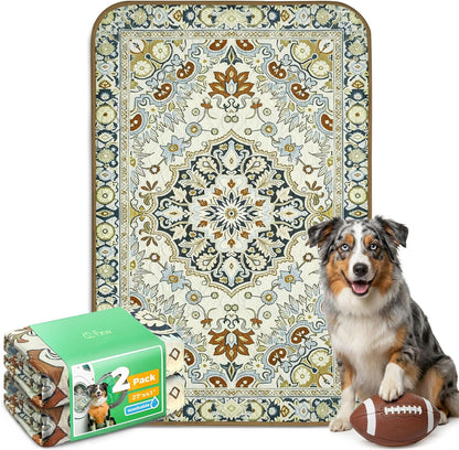 FXW Washable Pee Pads for Dogs, Puppy Pads with Super Absorbent, Specifically Designed for FXW Rollick/Homeplus 24inch 6 Panels Dog Playpen, 39" x 63" Rectangle, Khaki, 1 Pack
