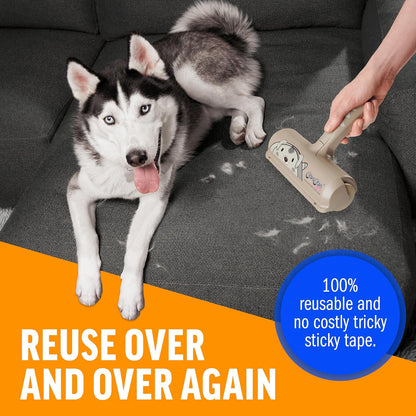 ChomChom Roller Pet Hair Remover – Original Size Reusable Lint Roller for Cat & Dog Hair on Furniture, Couch, Carpet, Car, Rugs & Bedding – Portable, Eco-Friendly (Black)