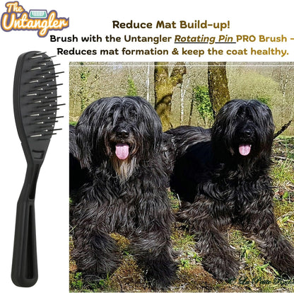 Undercoat Mini-Rakes for Effective Dematting and Grooming Dogs and Cats has V-Shape Head and Double Row, Stainless-Steel Rotating Teeth (Extra-Long Tooth Mini Rake)