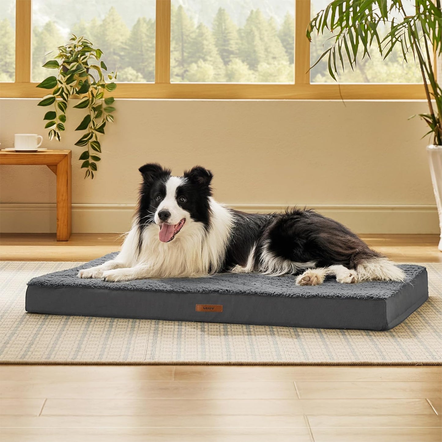 LE SURE Waterproof Dog Bed Cover Replacement Washable - Large Size for Pet Mat 36x27x3 Inches, Grey
