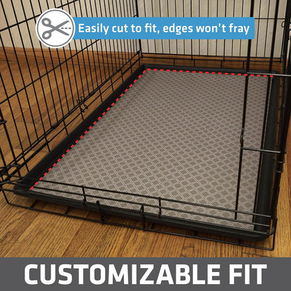 Drymate Dog Crate Mat Liner, Absorbs Urine, Waterproof, Non-Slip, Washable Puppy Pee Pad for Kennel Training - Use Under Pet Cage to Protect Floors, Thin Cut to Fit Design (USA Made) (LGrey)(29"x48")