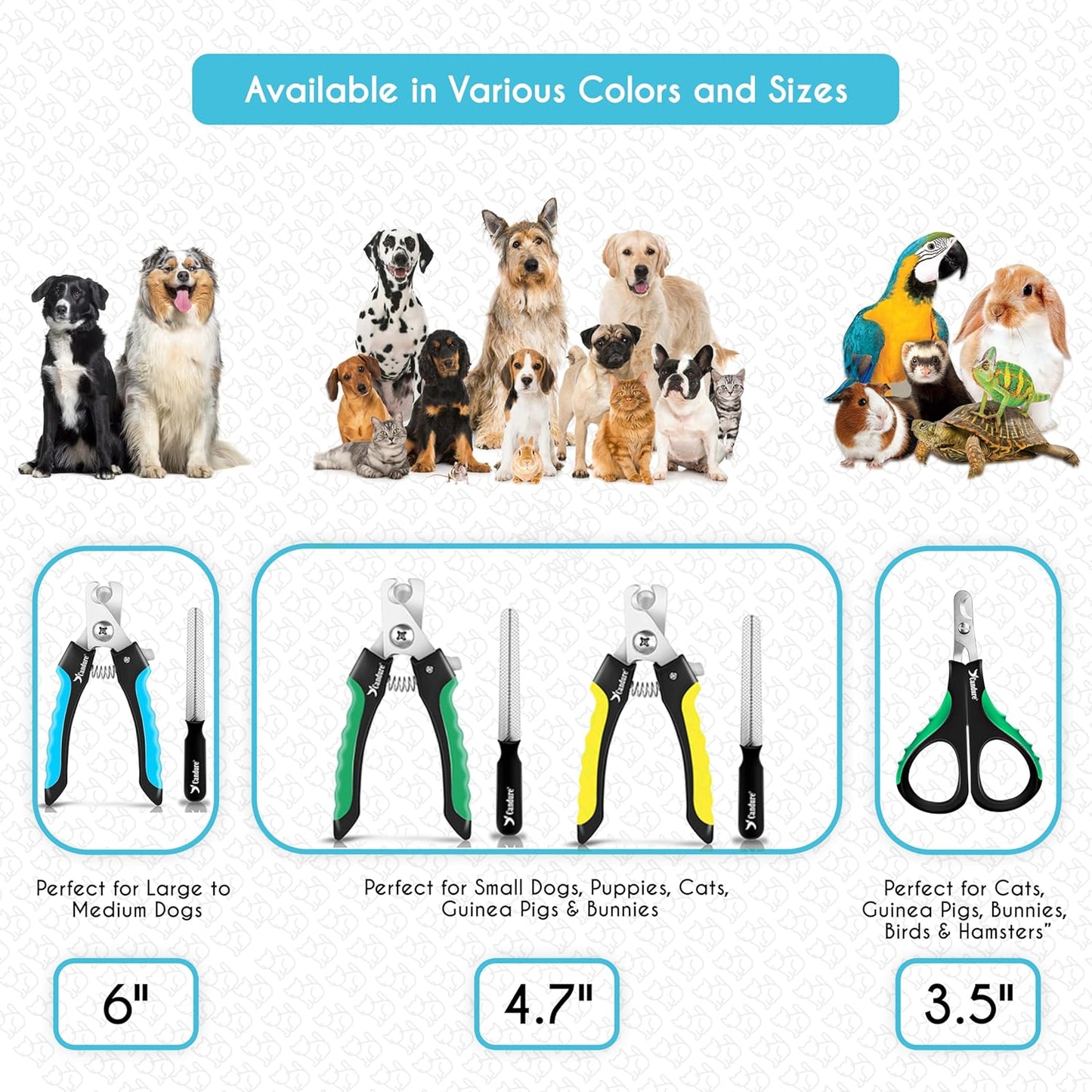 Candure Dog Nail Clippers Professional Pet Nail Clipper Suitable for Cats, Rabbits and Guinea Pigs - Safety Lock/Protective Guard to Avoid Over Cutting (Green, Medium to Small)