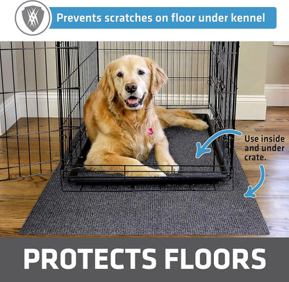 Drymate Dog Crate Mat Liner, Absorbs Urine, Waterproof, Non-Slip, Washable Puppy Pee Pad for Kennel Training - Use Under Pet Cage to Protect Floors, Thin Cut to Fit Design (USA Made) (LGrey)(29"x48")