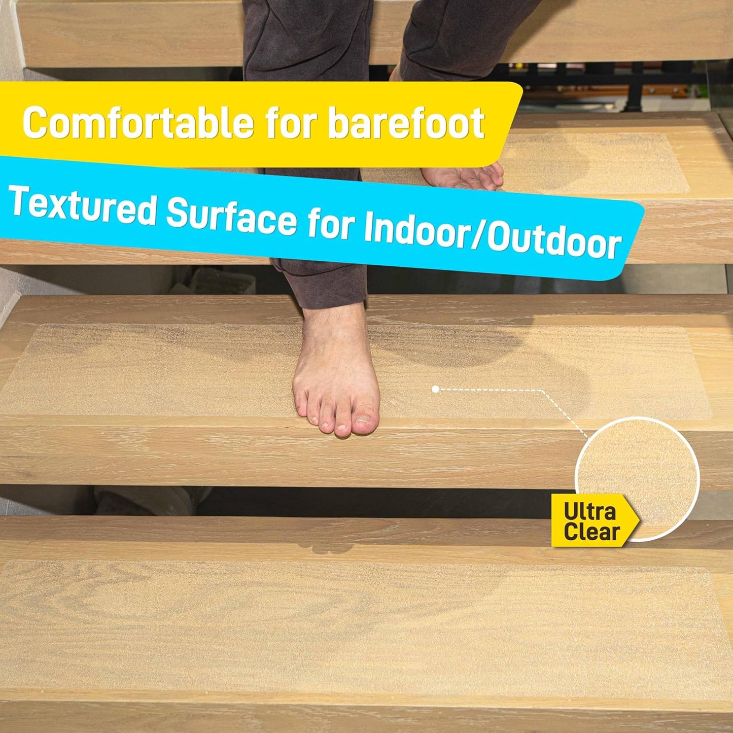 LifeGrip Anti Slip Transparent Anti Slip Tape, 4 inch by 30 feet, Non-Slip Traction Grip Tape to Tubs, Boats, Stairs, Clear, Soft, Comfortable for Bare feet (4" X 30')
