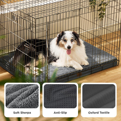 Bedsure Dog Beds Large Sized Dog - Comfy Flat Pet Beds with Removable Washable Cover, Orthopedic Egg Crate Foam Puppy Mat, Suitable for Pet Up to 65 lbs