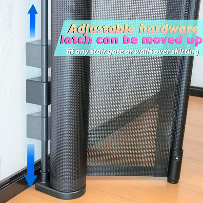 240" Retractable Baby Gates Extra Wide for Large Opening, 41" Extra Tall Retractable Dog Gate Pet Gates, Long Child Safety Mesh Gate with Fiberglass Rods for Stairs, Doorways, Hallways, Indoor/Outdoor