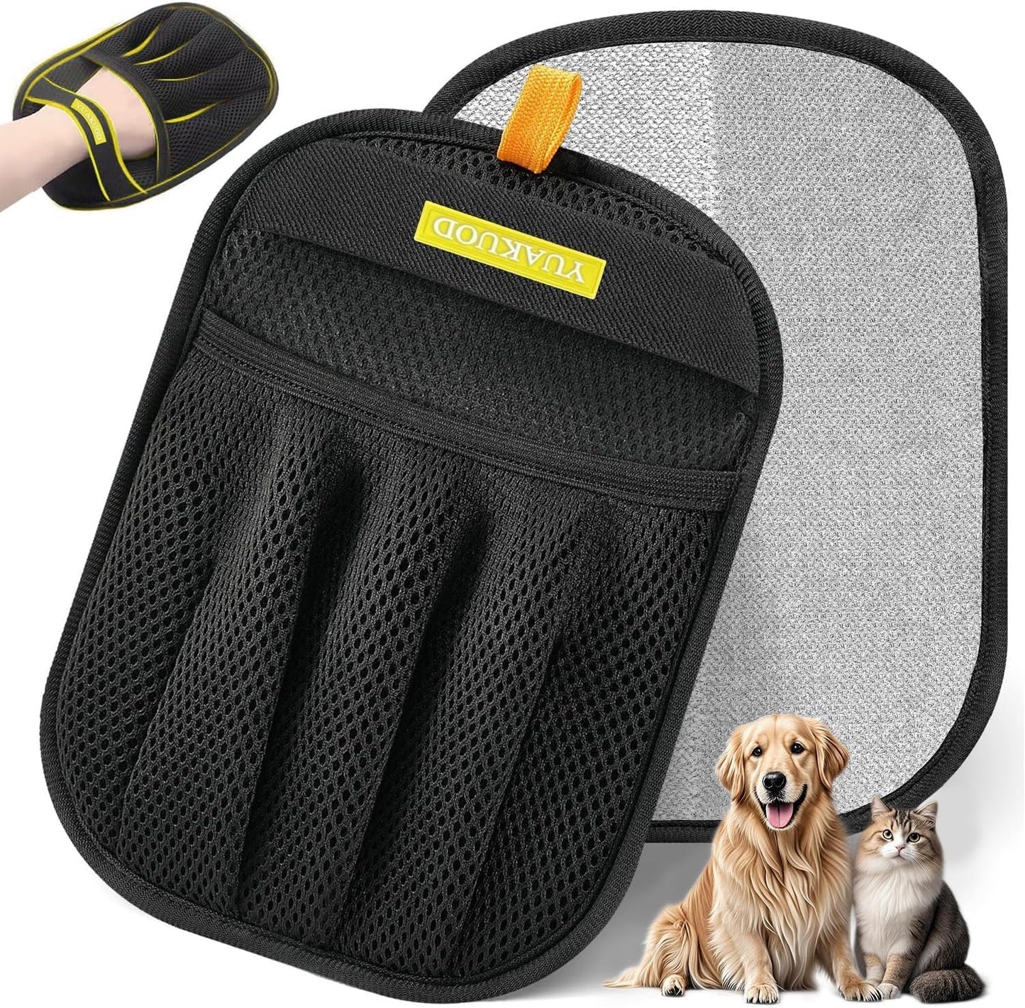 Pet Hair Removal Glove for Cats & Dogs, Upgraded Five-Finger Electrostatic Pet Hair Gloves, Reusable Magic Brush Pet Hair Remover Tool for Couch, Carpet, Car Seat(1 PCS)