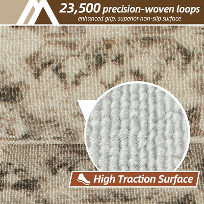 COSY HOMEER-Stair-Treads-for-Wooden-Steps Washable Indoor Stair Treads Non Slip 8" X 30" Soft Stair Carpet Treads Reusable Peel and Stick Stair Runner Rug for Kids, Elders and Pets 15pcs