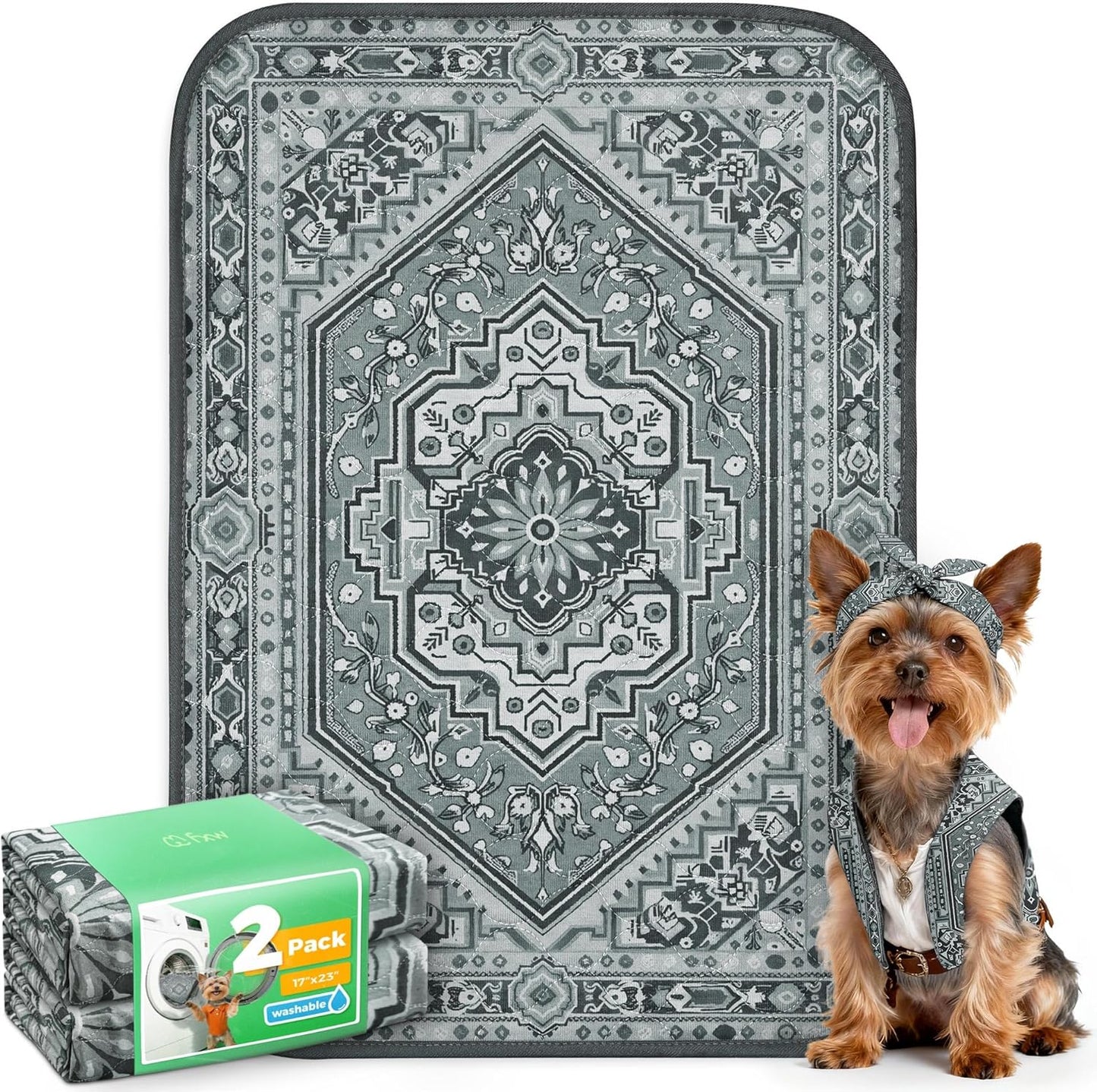FXW Washable Pee Pads for Dogs, Puppy Pads with Super Absorbent, Specifically Designed for FXW Rollick/Homeplus 24inch 6 Panels Dog Playpen, 39" x 63" Rectangle, Khaki, 1 Pack