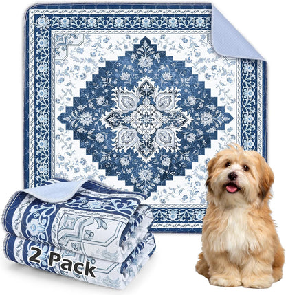 INVENHO Washable Pee Pads for Dogs 72"x72" Reusable Dog Pads Extra Large Upgrade Non-Slip Dog Pee Pads Heavy Absorbency Puppy Pee Pads Quick Dry Whelping Pads/Waterproof Puppy Training Pad