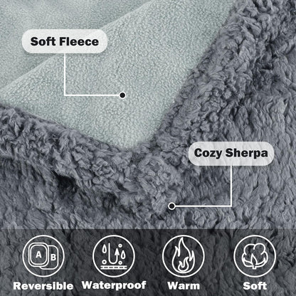 Kritter Planet Waterproof Dog Blanket, Reversible Water Proof Pet Blanket for Couch, Bed & Sofa, Washable Couch Covers for Large Dogs - Protects Furniture from Fur, Dirt, and Accidents