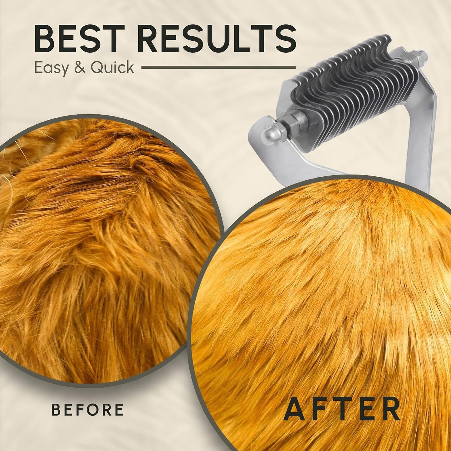 Flamia & Jabz Undercoat Rake for Dogs & Cats, Dematting Grooming Stripper Tool (14 Blades)