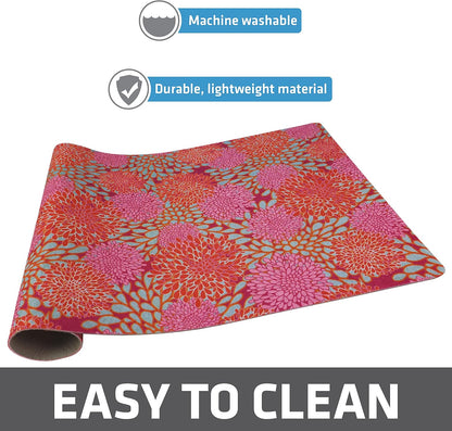 Drymate Pet Bowl Placemat, Dog & Cat Food Feeding Mat - Absorbent Fabric, Waterproof Backing, Slip-Resistant - Machine Washable/Durable (USA Made) (12” x 20”) (Indigo)